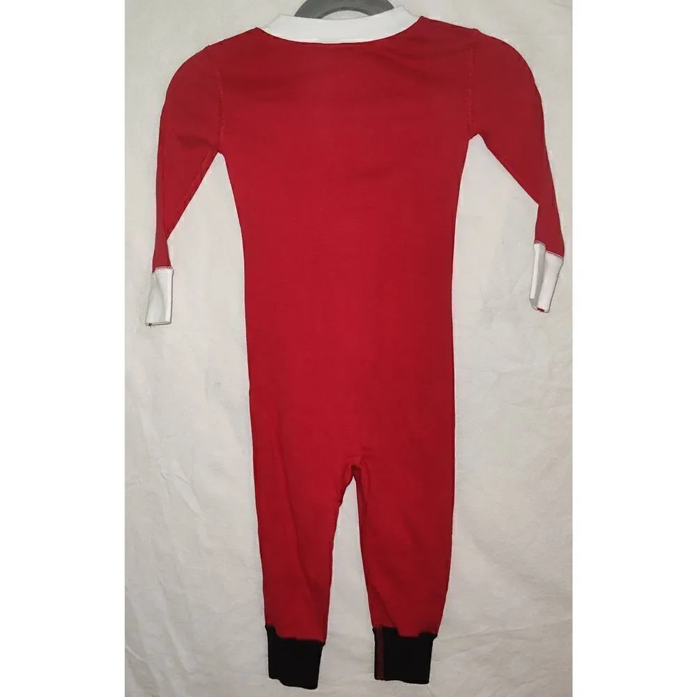 Hanna Andersson Pajamas One Piece Christmas Santa Organic Cotton 18-24 Months